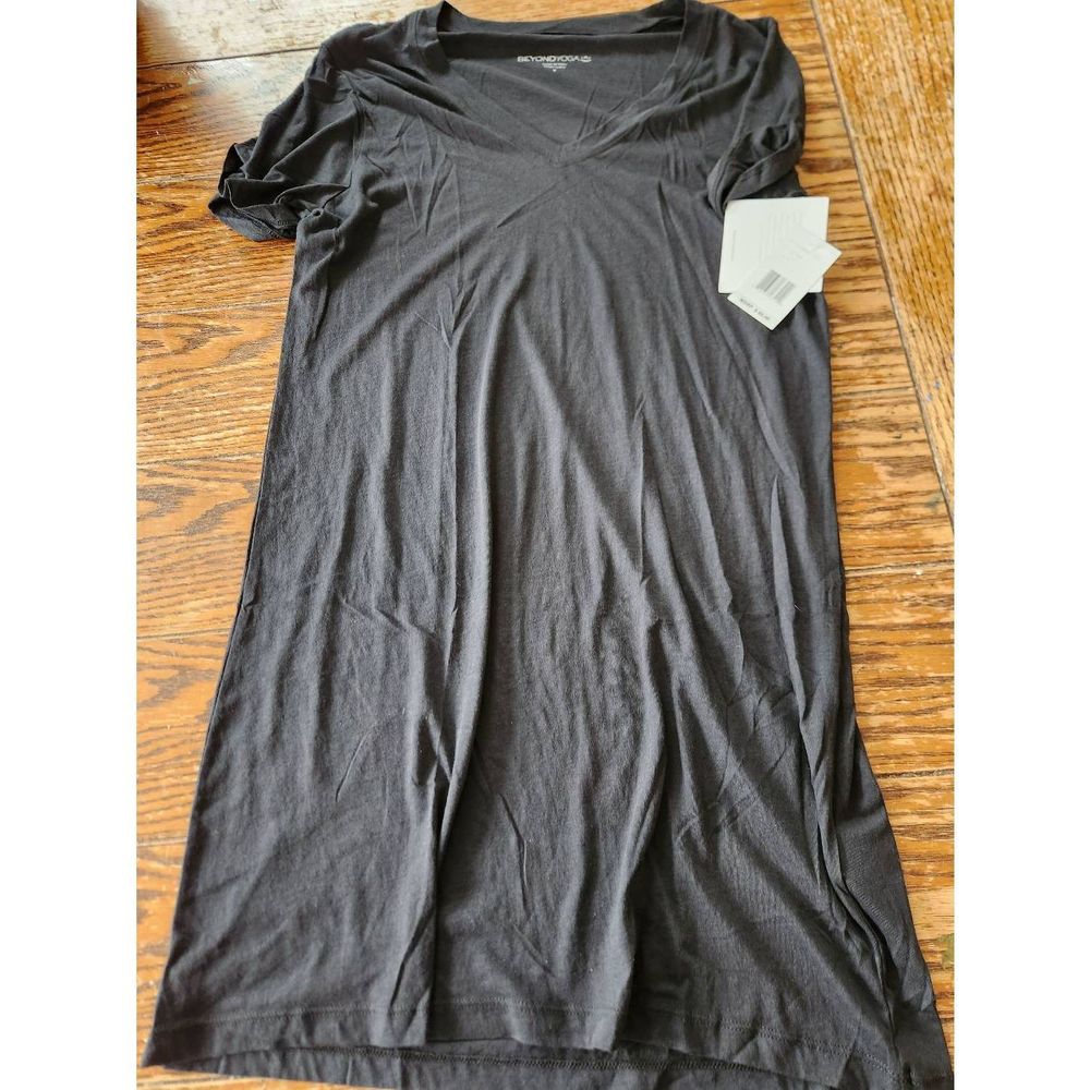 NWT Beyond Yoga Womens Vintage Pima cotton Northstar Dress Black Small